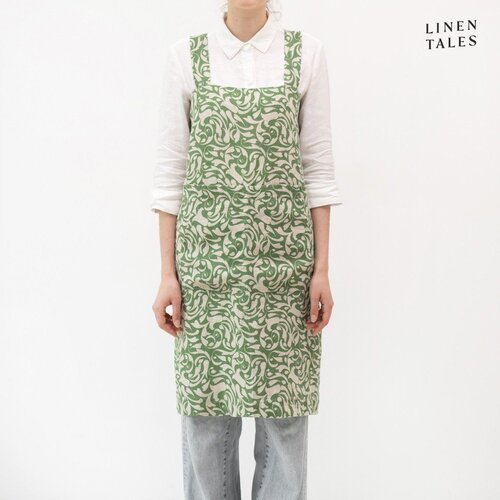 Linen Tales Lanen predpasnik Evergreen Damask – Cene