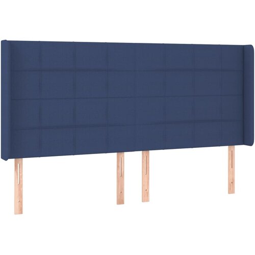  Uzglavlje s u&amp;scaron;ima plavo 203x16x118/128 cm od tkanine Slike