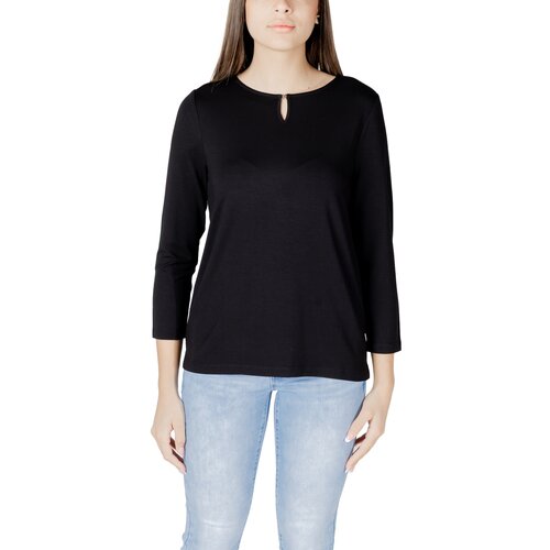 Street One Majice z dolgimi rokavi jersey shirt w.deco detail 322904 Črna Cene