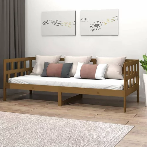 Dnevna postelja medeno rjava trdna borovina 90x190 cm, (20724963)