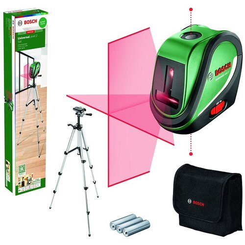 Bosch Križni laserski nivelir Universal Level 2 (Maksimalni radni prostor: 10 m, 5 -dij.) + BAUHAUS jamstvo 5 godina na uređaje na električni ili motorni pogon Cijene