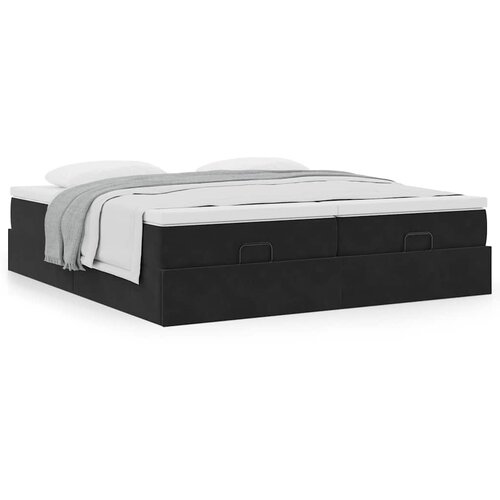 vidaXL Otomanski okvir kreveta s madracima crni 200x200cm baršunasti Cijene