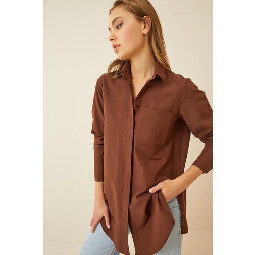 Happiness İstanbul Shirt - Brown - Relaxed fit Slike