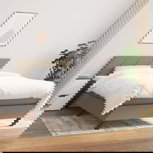 VidaXL Krevet s oprugama i madracem smeđesivi 80x200 cm od tkanine Slike