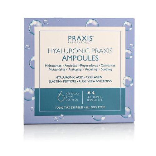Praxis Laboratorios Hyaluronic Praxis Ampoules serum za lice za sve vrste kože 6x2 ml unisex Slike