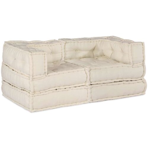 vidaXL Modularni kavč 2 pcs krema 70 x 70 x 56 cm blago Cene