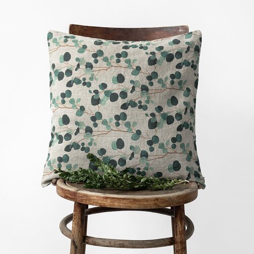 Linen Tales Lanena prevleka za okrasno blazino Natural Eucalyptus, 45 x 45 cm Cene