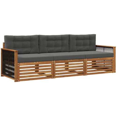 vidaXL Zunanja garnitura za sedenje 3 pcs Naravna in antracitna, (5000281911) Cene
