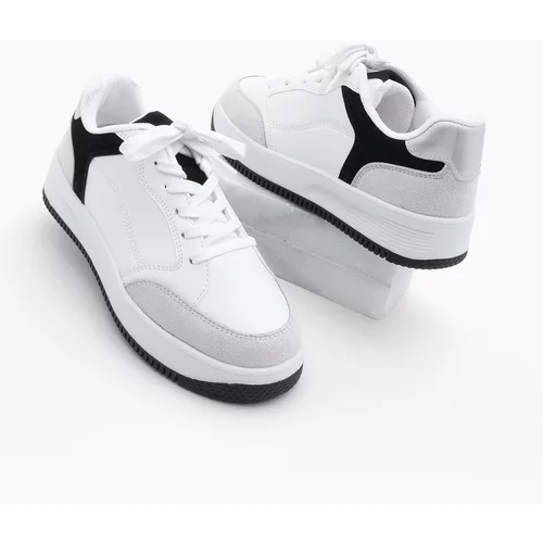 Marjin Women's Sneaker Laced Sneakers Ente White