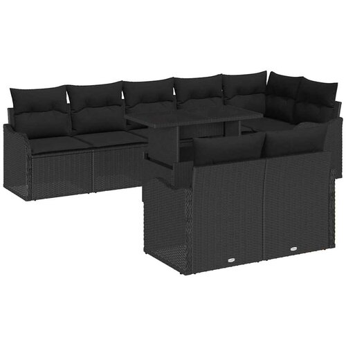  Sjedeća garnitura za vrt 9 kom. Crna Poli Ratan 287,5 x 122,5 x 85 cm Cene