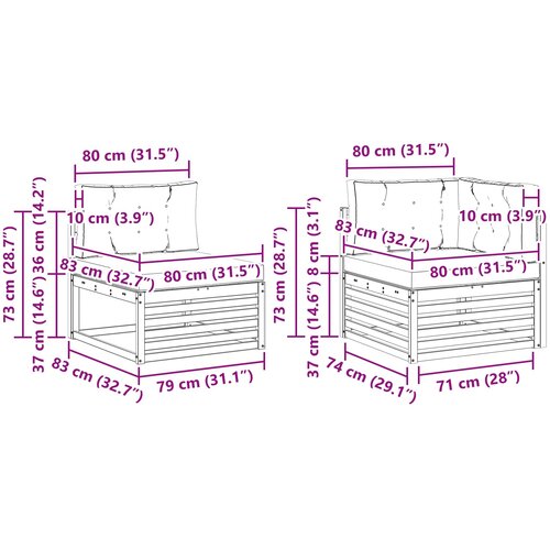  Set vanjskih sofa 6 kom. Prirodna i svijetlo siva 325 x 166,5 x 73 cm Slike