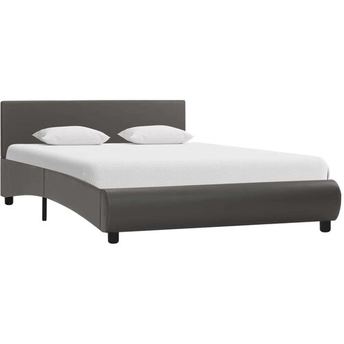 vidaXL Okvir za krevet od umjetne kože s LED svjetlom sivi 140x200 cm Cene
