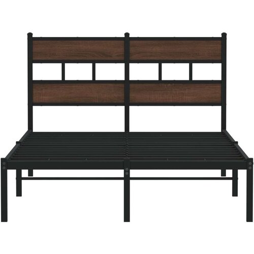 VidaXL Okvir kreveta bez madraca s uzglavljem boja hrasta 120x190 cm Slike