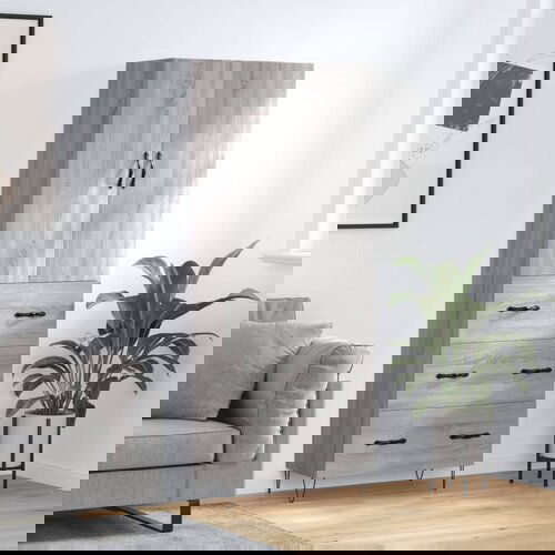 vidaXL Visoka komoda siva sonome 69 5x34x180 cm od konstruiranog drva Cijene