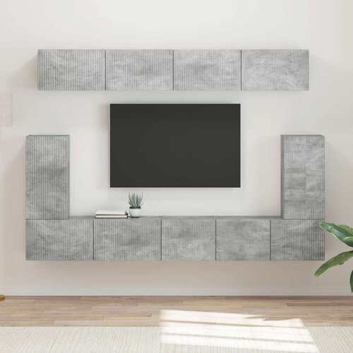  Komplet TV omaric 5 pcs Betonsko siva Konstruiran les - - Siva - 83.44 - 98 x 31 x 29,5 cm - 2025-vidaXL-Uvoz_2 Cene