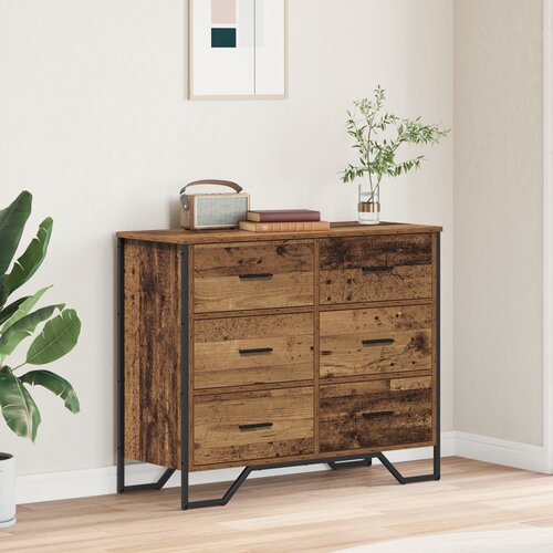 VidaXL Ladica Staru drvo 91x35.5x74.5 cm Konstrukcijsko drvo Slike