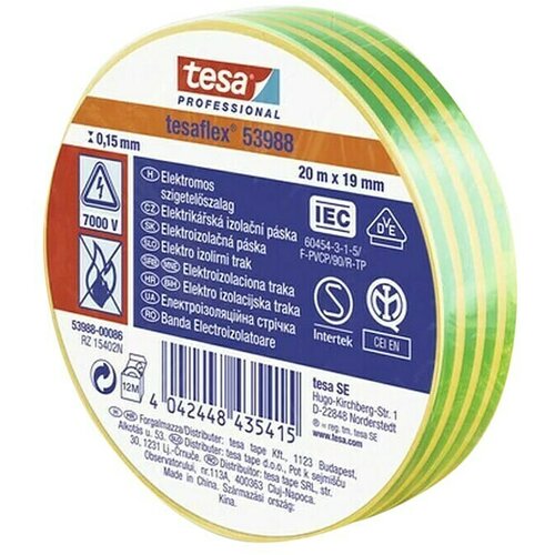 Tesa Elektro izolirni trak (rumeno zelen, 20 m x 19 mm) Cene