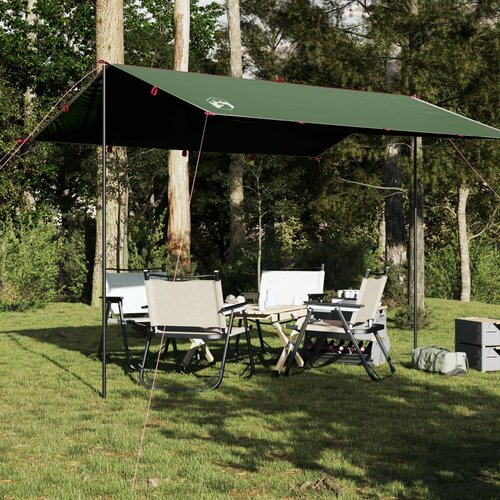 VidaXL Ponjava za kampiranje zelena 360x294 cm vodoodporna Slike