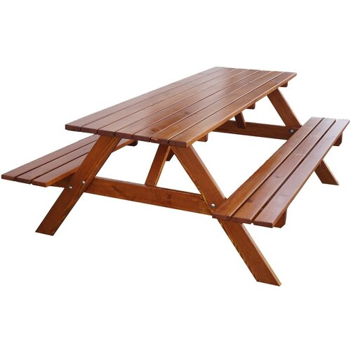 Vrtne garniture piknik lesena vrtna garnitura &ndash; 220 cm &ndash; lakirana Cene
