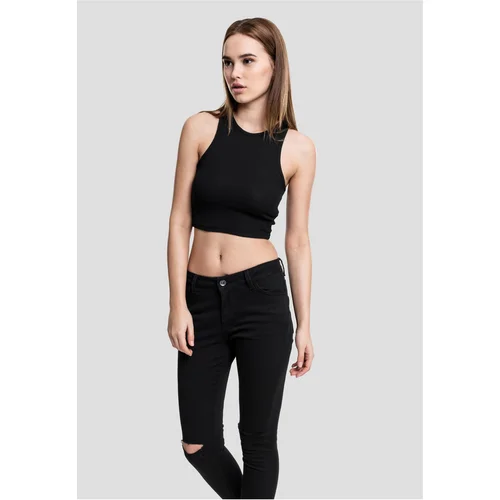 UC Ladies Women's Cropped Rib Top Black