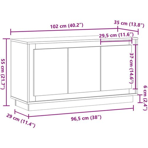 VidaXL Komoda boja starog drva 102x35x55 cm od konstruiranog drva Slike