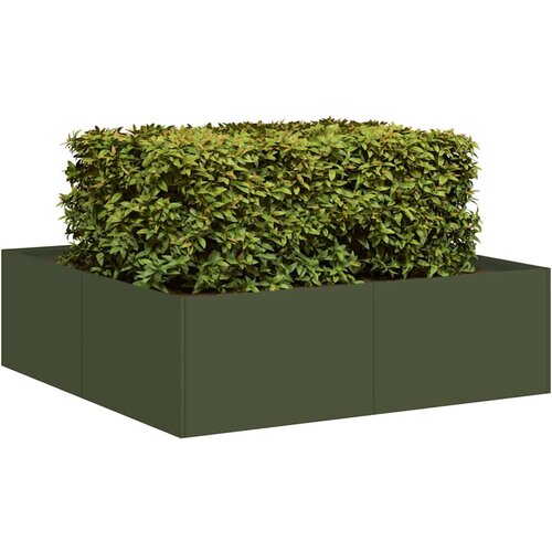 vidaXL Sadilnik olivno zelena 100x100x30 cm Jeklo Cene