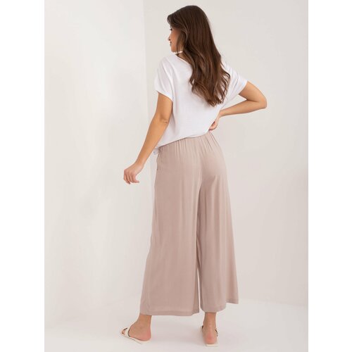 Fashion Hunters Dark beige summer trousers made of SUBLEVEL material Slike