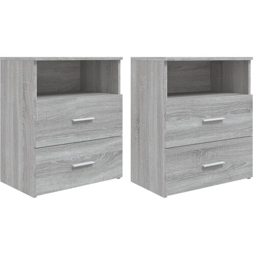 Furnova Nočna omarica 2 kosa siva sonoma 50x32x60 cm, (21927498) Slike