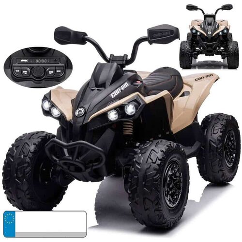 Quad &amp;Scaron;tirikolesnik Can-am na akumulator &amp;ndash; bež Slike