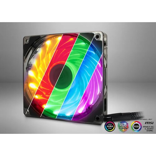 InterTech Fan L-12025 Aura 120mm LED RGB Slike