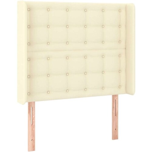  Uzglavlje s u&amp;scaron;ima krem 103x16x118/128 cm od umjetne kože Slike