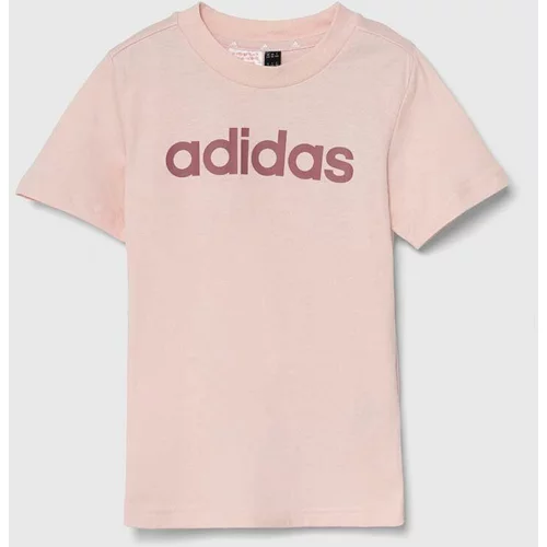 Adidas Otroška bombažna kratka majica LK LIN CO TEE roza barva, IW0874