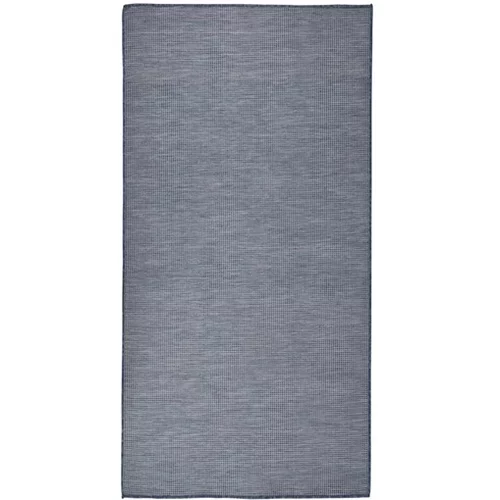  Zunanja preproga ploščato tkanje 100x200 cm modra