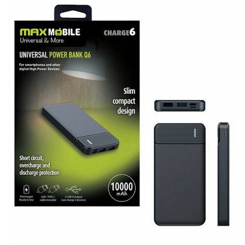 Max Mobile Universal Power Bank Q6 10000 mAh prijenosna baterija Slike