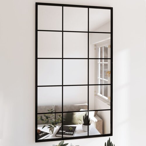 VidaXL Stensko ogledalo 3 kosi črno 100x60 cm kovinsko Slike