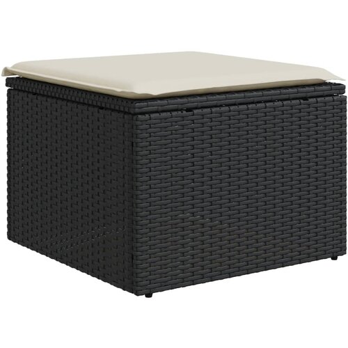 Maison Chic Vrtni stolček - Vrtni stoli z blazino črn 55x55x37 cm poli ratan JS819, (21877550) Cene