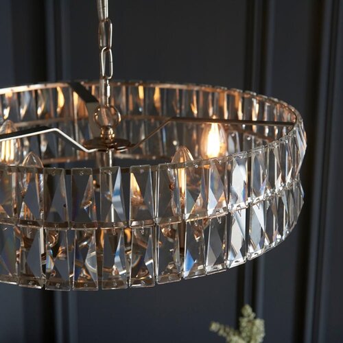  Endon 104467 - Luster na lancu CLIFTON 5xE14/6W/230V, sjajni hrom/prozirno staklo Slike