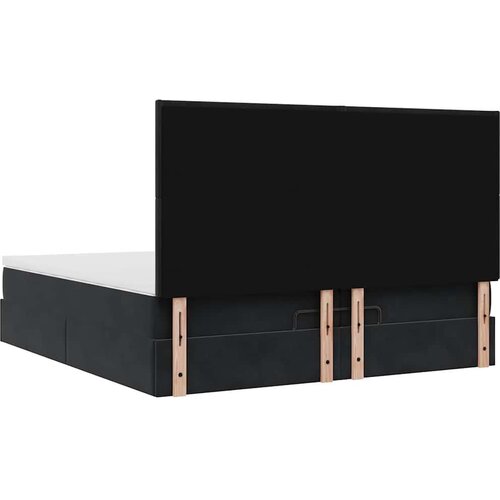 vidaXL Otomanski okvir kreveta s madracima crni 200x200cm baršunasti Cijene