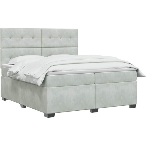  Boxspring krevet s madracem Svjetlosiva 200 x 200 cm Bar&amp;scaron;un Slike