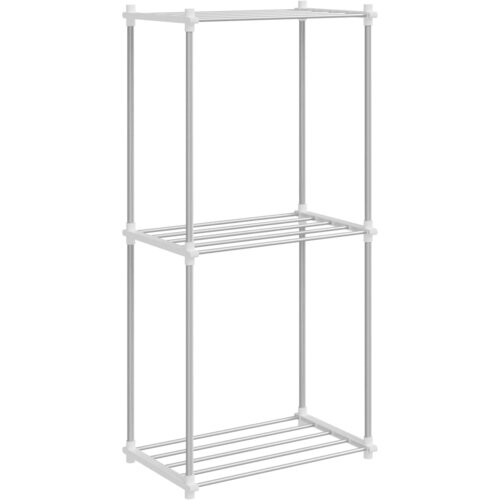vidaXL Tubular Shelf s shranjevanjem Bela 42,5 x 27 x 91,5 cm Aluminij, (5000250224) Cene