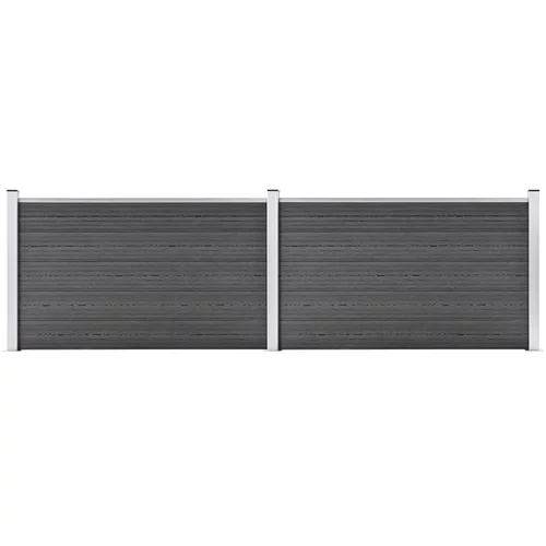  Set panela za ogradu WPC 353 x 105 cm crni