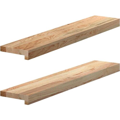 vidaXL Okenske police 2 kosa neobdelana 80x15x2 cm trdna hrastovina Cene