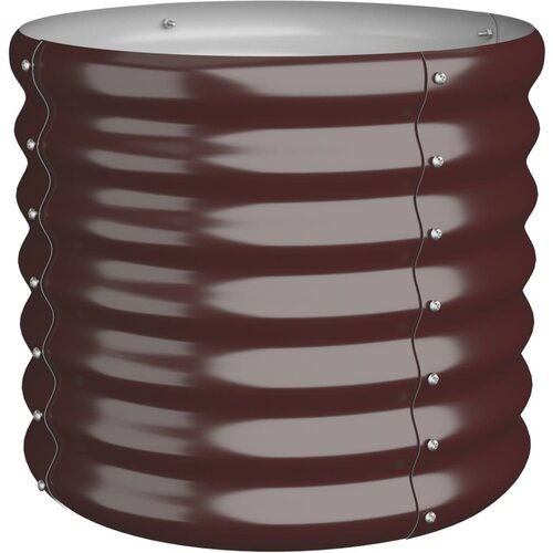 Maison Chic Visoka greda - Greda - Cvetlični Lonec iz pra&amp;scaron;no premazanega jekla 40x40x36 cm rjava, (21790222) Slike