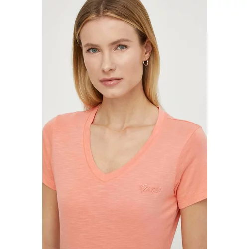 Guess Kratka majica ženski, oranžna barva