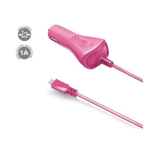 Celly auto punjač sa kablom u pink boji ( CCMICROP ) Cene