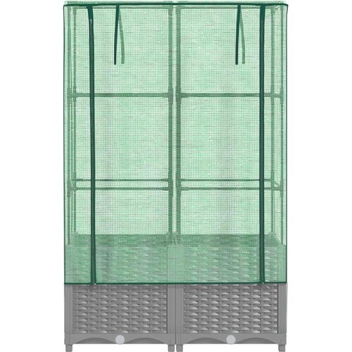  Povi&amp;scaron;ena gredica s pokrovom za staklenik 80 x 40 x 138 cm Slike
