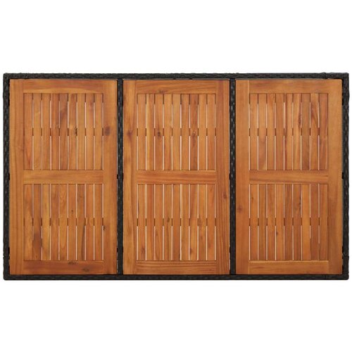 VidaXL Vrtni stol s drvenom pločom crni 150 x 90 x 75 cm od poliratana Slike