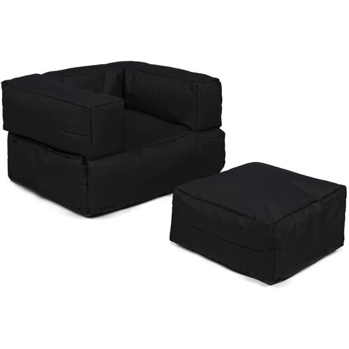 Atelier Del Sofa Črn otroški fotelj s podstavkom za noge Nier – Cene