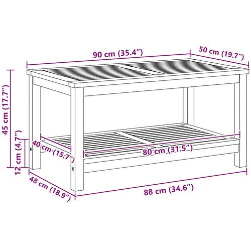  Bocni stol Prirodna nafta 90 x 50 x 45 cm Čvrsto drvo akacije Slike