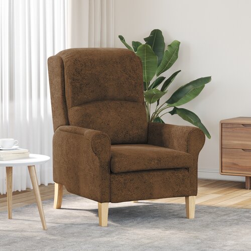 VidaXL Moderen Naslanjač Rjav Tkanina, Les Standard Ergonomski Slike
